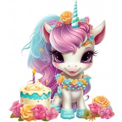 Sticker decorativ, Unicorn, Multicolor, 68 cm, 1333STK-1