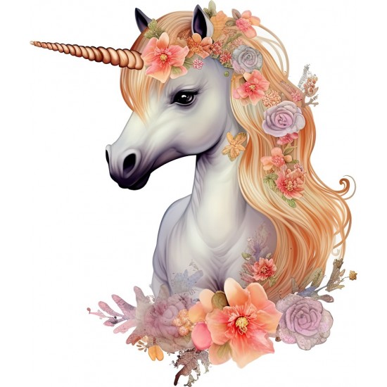 Sticker decorativ, Unicorn, Portocaliu, 70 cm, 1287STK-5 Sticker decorativ, Unicorn, Portocaliu, 70 cm, 1287STK-5