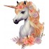 Sticker decorativ, Unicorn, Portocaliu, 70 cm, 1287STK-5