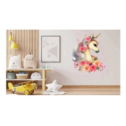 Sticker decorativ, Unicorn, Portocaliu, 77 cm, 1287STK-1 Sticker decorativ, Unicorn, Portocaliu, 77 cm, 1287STK-1
