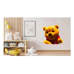 Sticker decorativ, Ursul Winnie the Pooh, Galben, 62 cm, 1227STK
