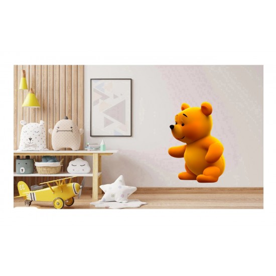 Sticker decorativ, Ursul Winnie the Pooh, Galben, 85 cm, 1228STK Sticker decorativ, Ursul Winnie the Pooh, Galben, 85 cm, 1228STK