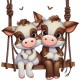 Sticker decorativ, Vacute, Maro, 60 cm, 1267STK-4 Sticker decorativ, Vacute, Maro, 60 cm, 1267STK-4