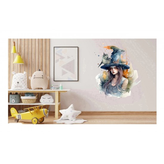 Sticker decorativ, Vrajitoare, Turcoaz, 77 cm, 1285STK-4 Sticker decorativ, Vrajitoare, Turcoaz, 77 cm, 1285STK-4