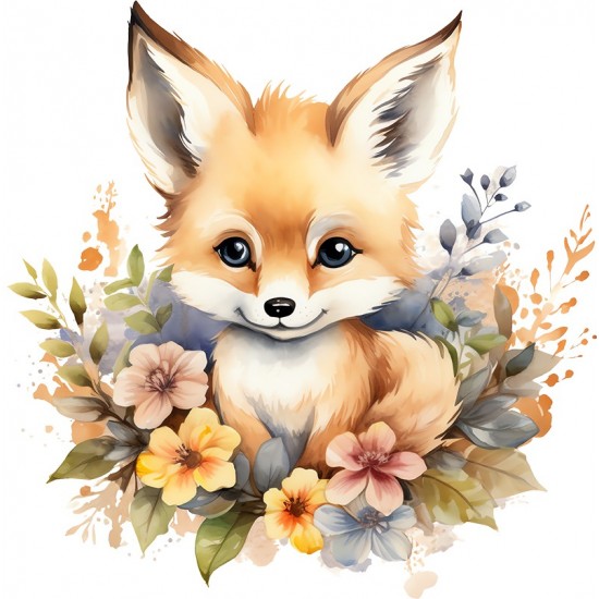 Sticker decorativ, Vulpe, Maro, 60 cm, 1351STK-4