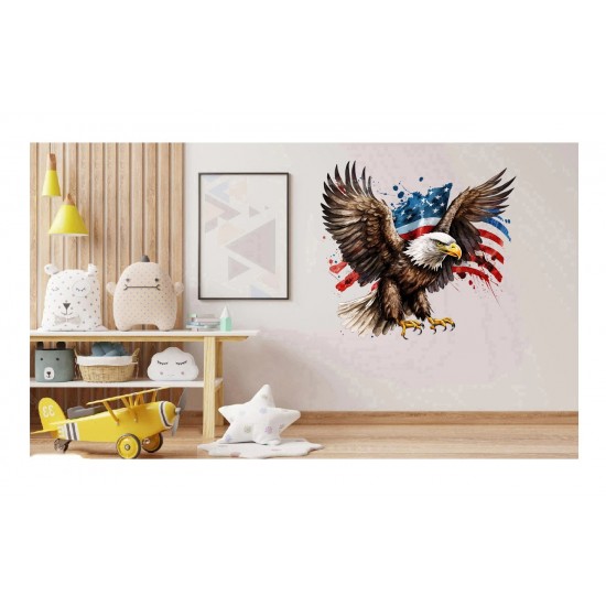Sticker decorativ, Vultur American, Multicolor, 62 cm, 1270STK