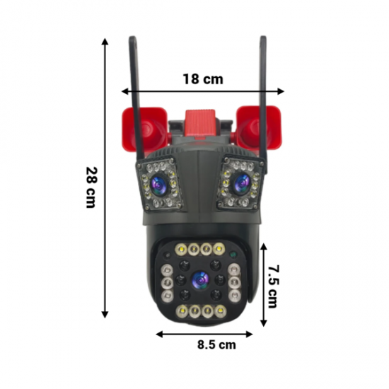Camera de Supraveghere Tripla, Ethernet, Slot 4G SIM,12MP Ultra HD, Zoom 5X, Night Vision Color, Audio 2-Way Camera de Supraveghere Tripla, Ethernet, Slot 4G SIM,12MP Ultra HD, Zoom 5X, Night Vision Color, Audio 2-Way